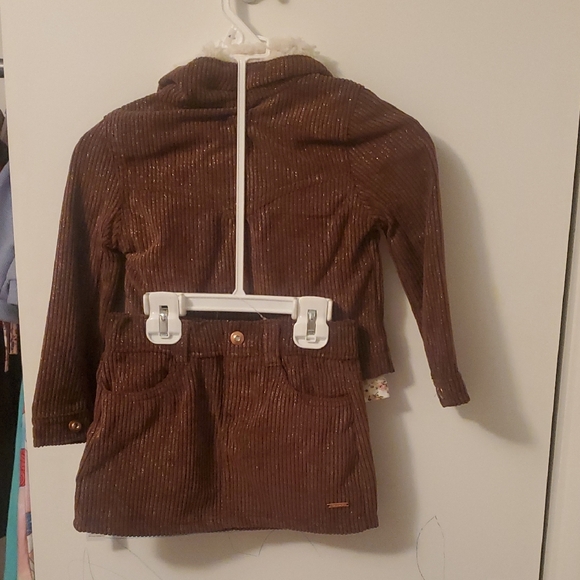 Tahari Girl Brown Corduroy Jacket and Skirt Set - Picture 2 of 15